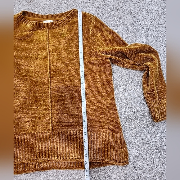 Style & Co Medium Gold/brown Long Sleeve 100% Polyester Sweater - Picture 6 of 8
